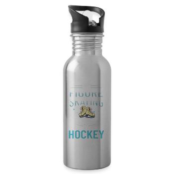 Eiskunstlauf Eisläufer Schlittschuhe Eislaufen - Trinkflasche mit integriertem Trinkhalm - Lightsilver - Rechts