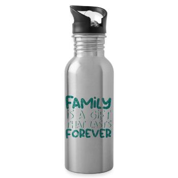 Family Is A Gift That Lasts Forever 3 - Water bottle with straw - silver - Right