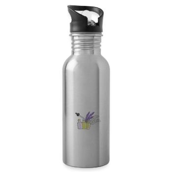 Ätherische Öl Diffusor Aromatherapie Pflanzen - Trinkflasche mit integriertem Trinkhalm - Lightsilver - Rechts