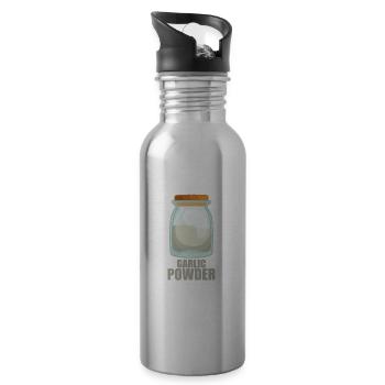 Garlic Powder Spice Taste Food Cooking - Water bottle with straw - silver - Right