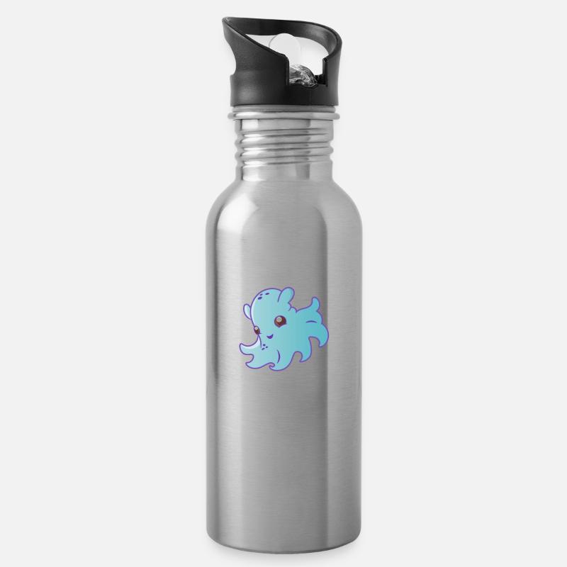 Dumbo Oktopus - Trinkflasche mit integriertem Trinkhalm - Lightsilver