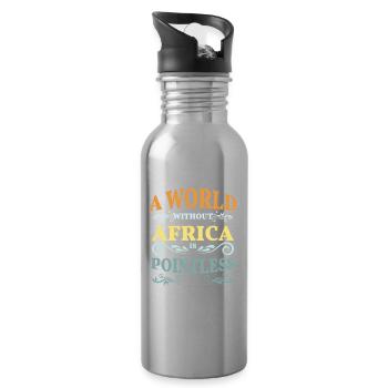 Un monde sans Afrique n’a pas de sens - Gourde avec paille intégrée - argent clair - Droite
