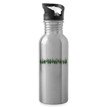 Waldmensch Naturbursche Wandern Natur Outdoor Wald - Trinkflasche mit integriertem Trinkhalm - Lightsilver - Rechts