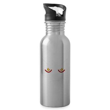 Ich Schnarche Nicht Ich Schnurre Süße Sprüche - Trinkflasche mit integriertem Trinkhalm - Lightsilver - Rechts