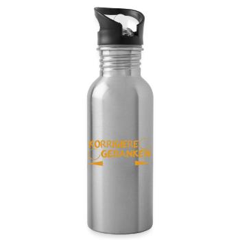 Während Du Sprichst Korrigiere Ich Deine Grammatik - Trinkflasche mit integriertem Trinkhalm - Lightsilver - Rechts