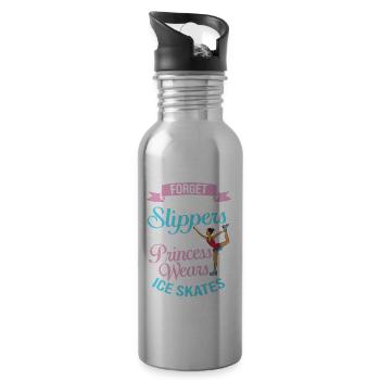 Eiskunstlauf Eisläufer Schlittschuhe Eislaufen - Trinkflasche mit integriertem Trinkhalm - Lightsilver - Rechts