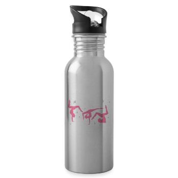 Why go if you do gymnastics -gymnast - Water bottle with straw - silver - Right