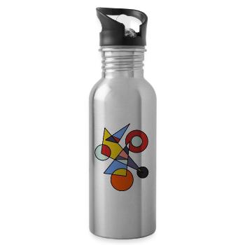 Modern art - Water bottle with straw - silver - Right