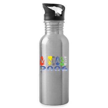 Fantastic Since 2006 Retro 16th Bitrthday - Water bottle with straw - silver - Right