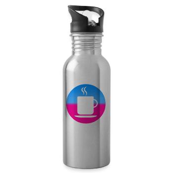 Caffeinate & Hope For The Best Coffee Lover Vapor - Water bottle with straw - silver - Right