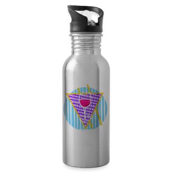 La vie à son meilleur Rétro Wine Lover Vapor Wave - Gourde avec paille intégrée - argent clair - Droite