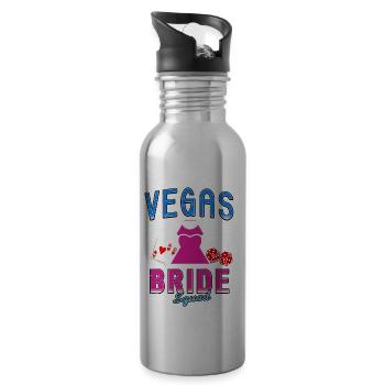 Vegas Bride Squad Retro Vegas T-shirt de mariage - Gourde avec paille intégrée - argent clair - Droite