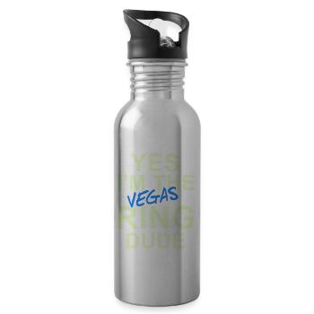 Yes I'm The Vegas Ring Dude Funny Vegas Wedding - Water bottle with straw - silver - Right