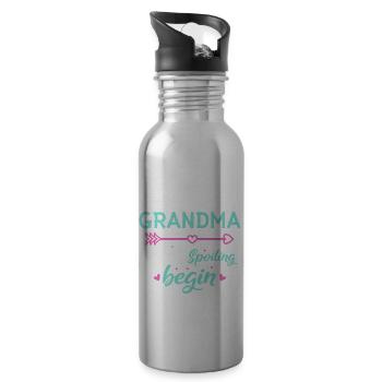 Pour la première fois, grand-mère a laissé le butin nouvelle grand-mère - Gourde avec paille intégrée - argent clair - Droite