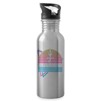 Antimoine Alchimie Rétro - Gourde avec paille intégrée - argent clair - Droite