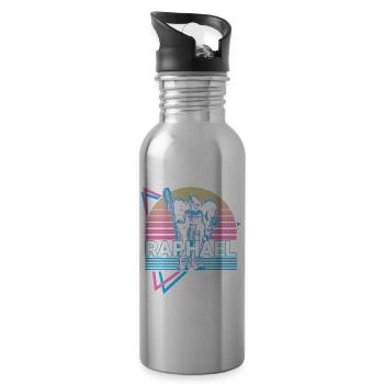Raphael Archangel Retro - Water bottle with straw - silver - Right