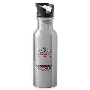 Amerikanisch aufgewachsen mit norwegischen Wurzeln Norwegen - Trinkflasche mit integriertem Trinkhalm - Lightsilver - Rechts