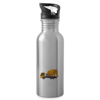 It's not cement, it's concrete - Water bottle with straw - silver - Right