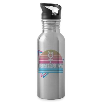 Mercure Alchimie Symbole Rétro - Gourde avec paille intégrée - argent clair - Droite