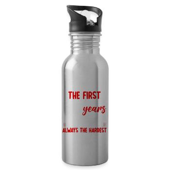 The First 60 Years Of Childhood Are The Hardest - Trinkflasche mit integriertem Trinkhalm - Lightsilver - Rechts