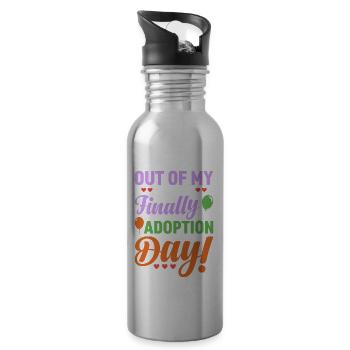 Out of the way, it's finally adoption day balloons - Water bottle with straw - silver - Right