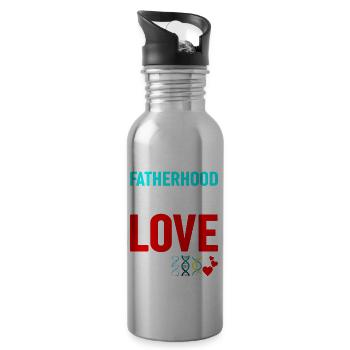Fatherhood requires love, not genetics - Water bottle with straw - silver - Right