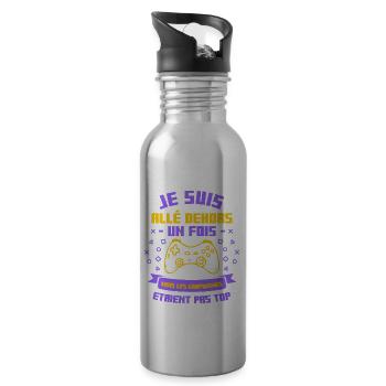 Je Suis Allé Dehors Un Fois Les Graphismes Etaient - Gourde avec paille intégrée - argent clair - Droite