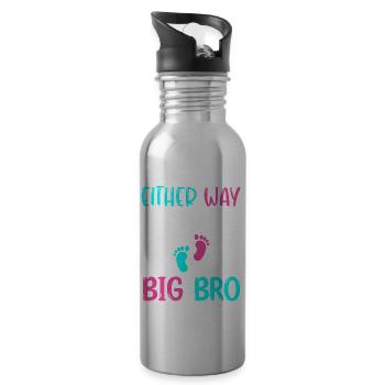 Either Way It Goes at The Big Bro Birth - Water bottle with straw - silver - Right