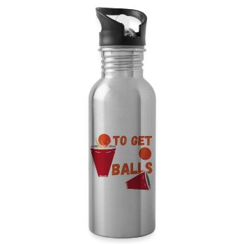 Bier Pong Bier Party Team-Spieler Ping-Pong - Trinkflasche mit integriertem Trinkhalm - Lightsilver - Rechts