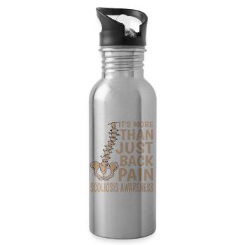 It's more than just back pain, scoliosis 5 - Water bottle with straw - silver - Right