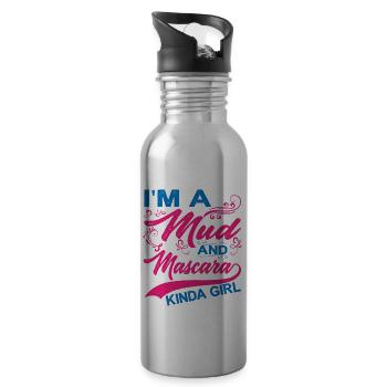I'm A Mud And Mascara Kinda Girl 6 - Trinkflasche mit integriertem Trinkhalm - Lightsilver - Rechts