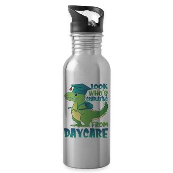 Look Who's Graduating From Daycare - Water bottle with straw - silver - Right