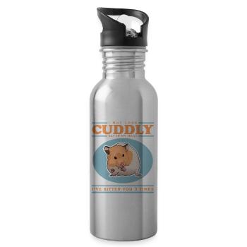 Hamster Nain Hamster Golden Hamster Cadeau - Gourde avec paille intégrée - argent clair - Droite