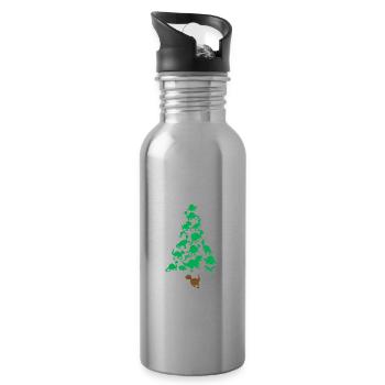 Joyeux Noël Drôle de Chemise de Noël - Gourde avec paille intégrée - argent clair - Droite