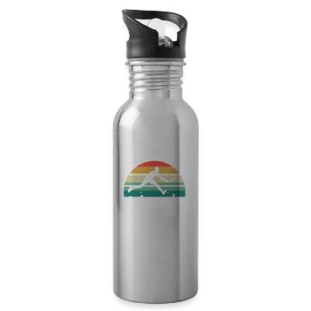 Funny Player Coach Fan Sports Lovers A - Water bottle with straw - silver - Right