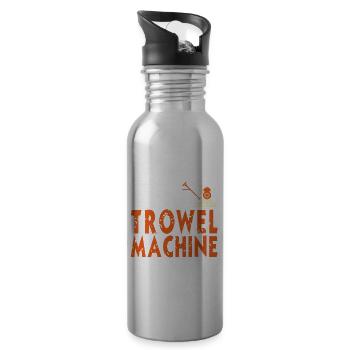 Concrete construction design for construction workers and construction site - Water bottle with straw - silver - Right