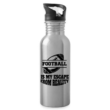 Entraîneur de football américain Fan de football Fan de football - Gourde avec paille intégrée - argent clair - Droite