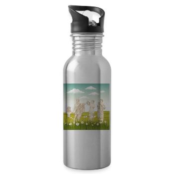 Bloomcore Esthétique Statue grecque Flowercor - Gourde avec paille intégrée - argent clair - Droite