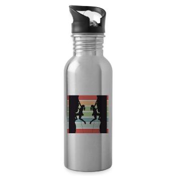 Fräulein Wandervoll Wandern Bergsteigen Spruch - Trinkflasche mit integriertem Trinkhalm - Lightsilver - Rechts