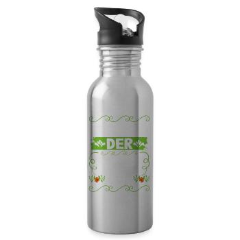 Keine Zeit Der Garten Ruft Gartenarbeit - Trinkflasche mit integriertem Trinkhalm - Lightsilver - Rechts