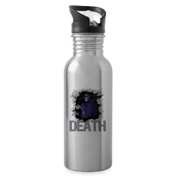 Halloween Ghost Spooky Evil Wait a Couple - Water bottle with straw - silver - Right
