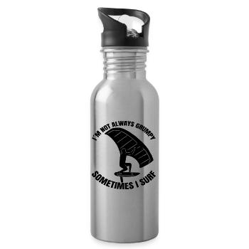 Windsurfer Windsurfing Surf Kitesurfer Cadeau - Gourde avec paille intégrée - argent clair - Droite