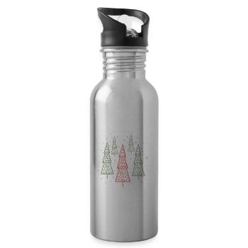 Joyeux Noël Drôle de Chemise de Noël - Gourde avec paille intégrée - argent clair - Droite