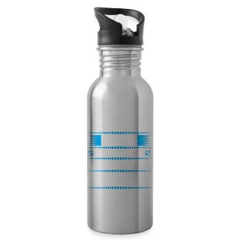 Erzgebirge Mann Namen Sachsen Torsten - Trinkflasche mit integriertem Trinkhalm - Lightsilver - Rechts