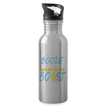 Say No To Booze Yes To Immune System Boost Immune - Gourde avec paille intégrée - argent clair - Droite
