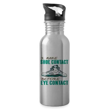 Make Shoe Contact Before Eye Contact Sneaker Head - Water bottle with straw - silver - Right