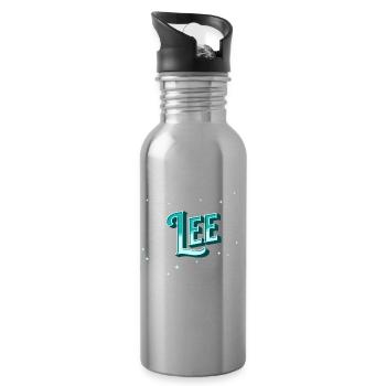 Lee Namen personalisiert - Trinkflasche mit integriertem Trinkhalm - Lightsilver - Rechts
