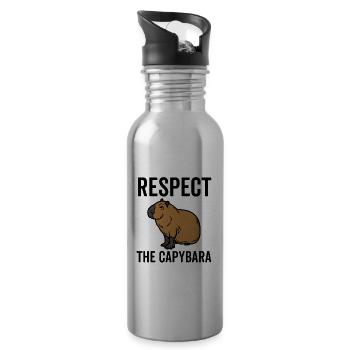 Respectez le Capybara - Gourde avec paille intégrée - argent clair - Droite