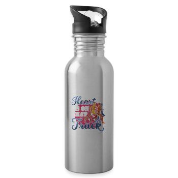 Mein Herz Ist Auf Dieser Strecke Läufer - Trinkflasche mit integriertem Trinkhalm - Lightsilver - Rechts