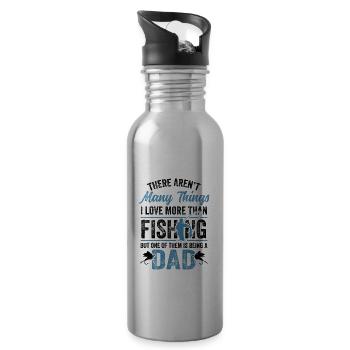 Canne à pêche Pêcheur Poisson Pêcheur Père pêcheur - Gourde avec paille intégrée - argent clair - Droite